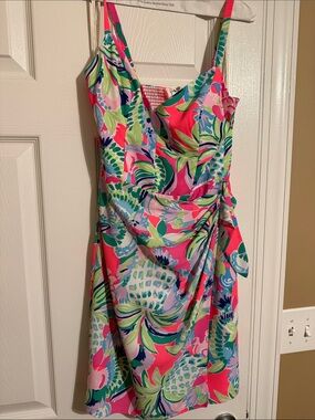 Lilly Pulitzer Hot Pink Tropical Print Mini Dress
